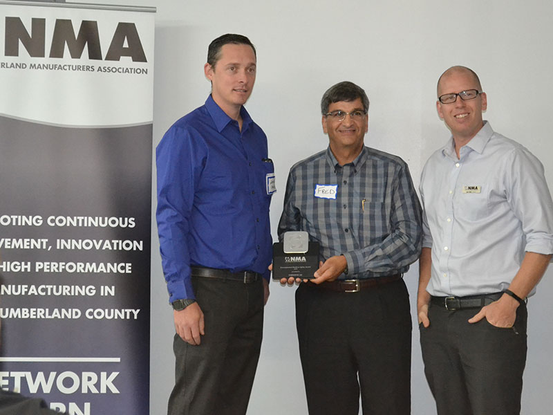 Environmental/Health & Safety Award –  Pictured: Nathan Coyle and Fred Kosseim (Chem-Ecol) and Dan Ross, NMA President